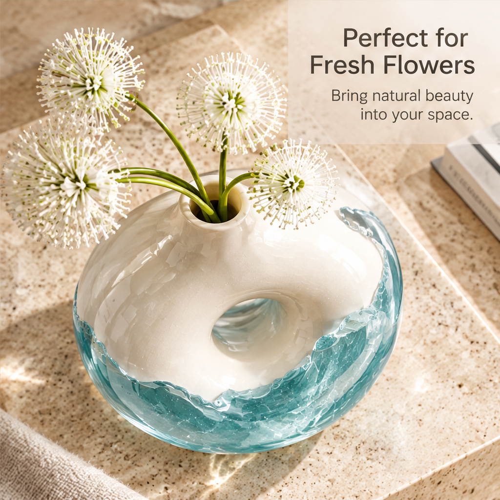 NOVALYXY Resin Donut Wave Art Vase