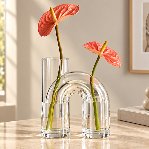 NOVALYXY Arch Geometric Clear Glass Vase