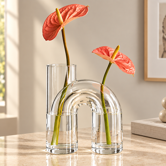 NOVALYXY Arch Geometric Clear Glass Vase