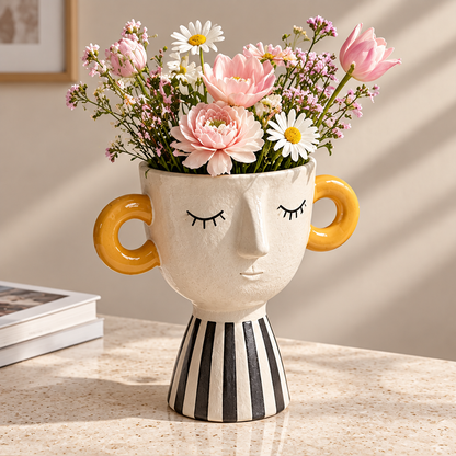 NOVALYXY Artistic Face Ceramic Vase