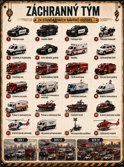 🔥 AKCE KONČÍ: UŠETŘETE 50 % - 🎁 24denní adventní kalendář s vozidly: 🚒 Sestavte si vlastní flotilu🚒