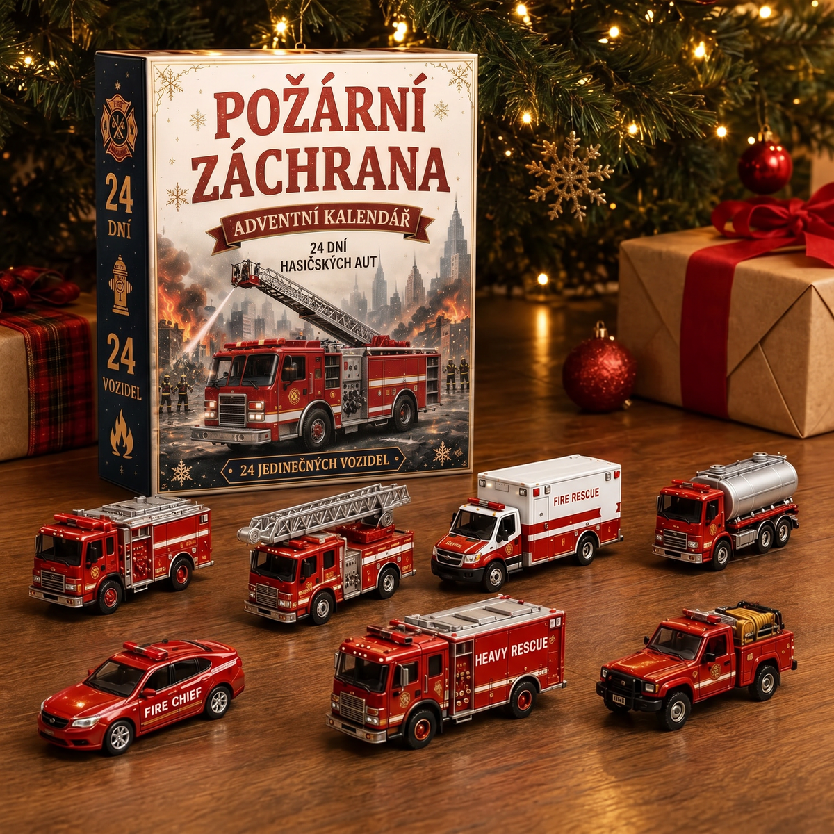 🔥 AKCE KONČÍ: UŠETŘETE 50 % - 🎁 24denní adventní kalendář s vozidly: 🚒Sestavte si vlastní flotilu 🎗️