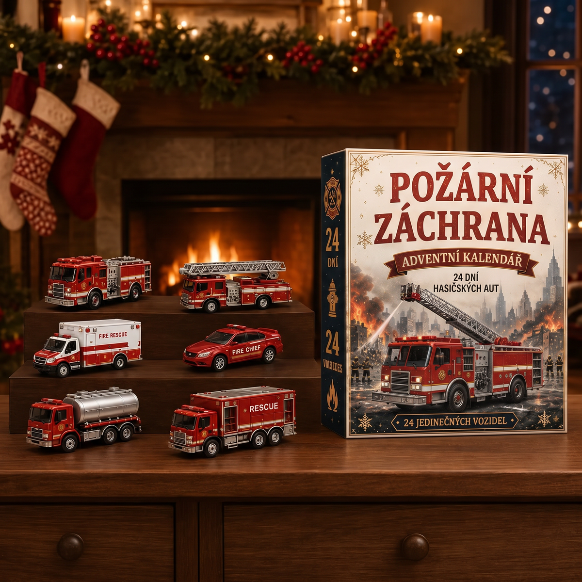 🔥 AKCE KONČÍ: UŠETŘETE 50 % - 🎁 24denní adventní kalendář s vozidly: 🚒 Sestavte si vlastní flotilu🚒