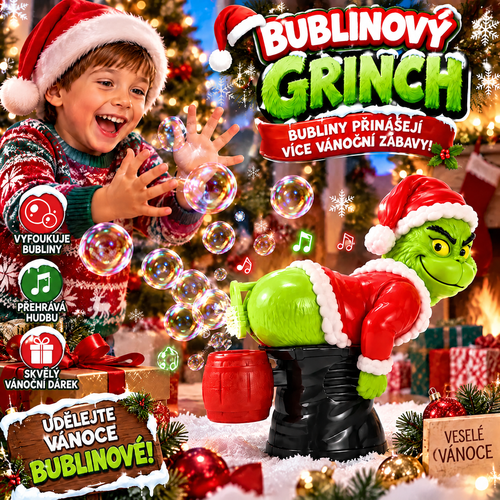 🎄 Vánoční automatický bublifuk Grinch se zvukovými efekty 🫧