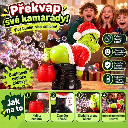 🎄 Vánoční automatický bublifuk Grinch se zvukovými efekty 🫧