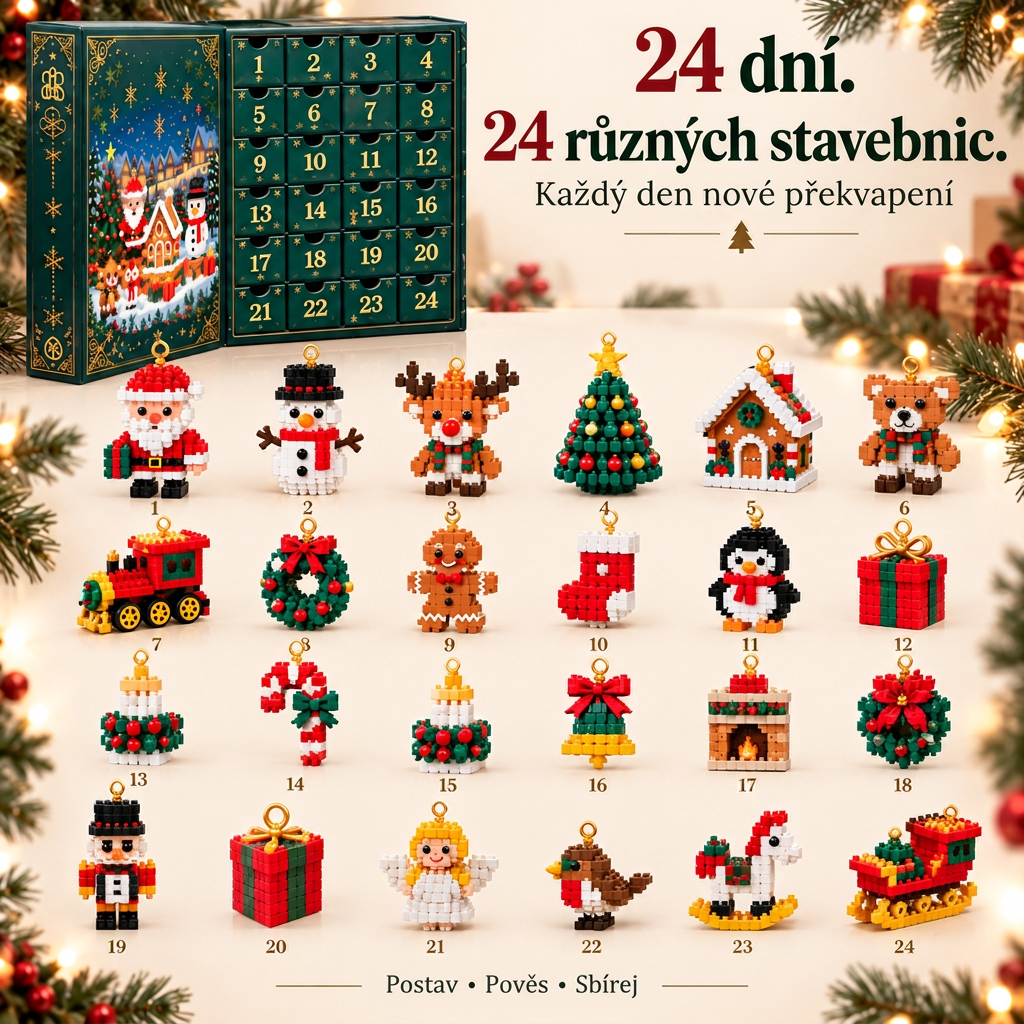 🎅🔥 POSLEDNÍ DEN: 50% SLEVA ❄️ Vánoční stavebnicový adventní kalendář pro celou rodinu!🪷