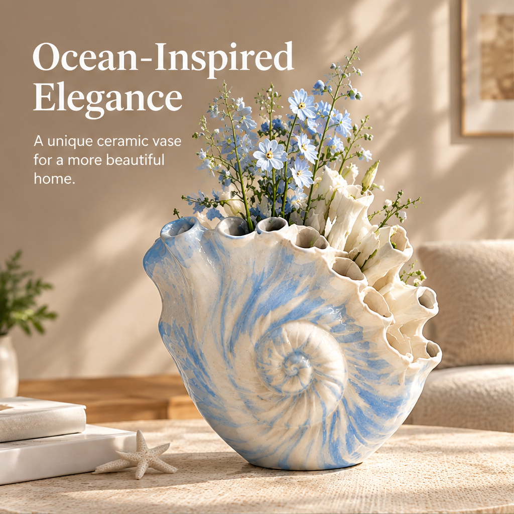 NOVALYXY Ocean-Inspired Ceramic Art Vase