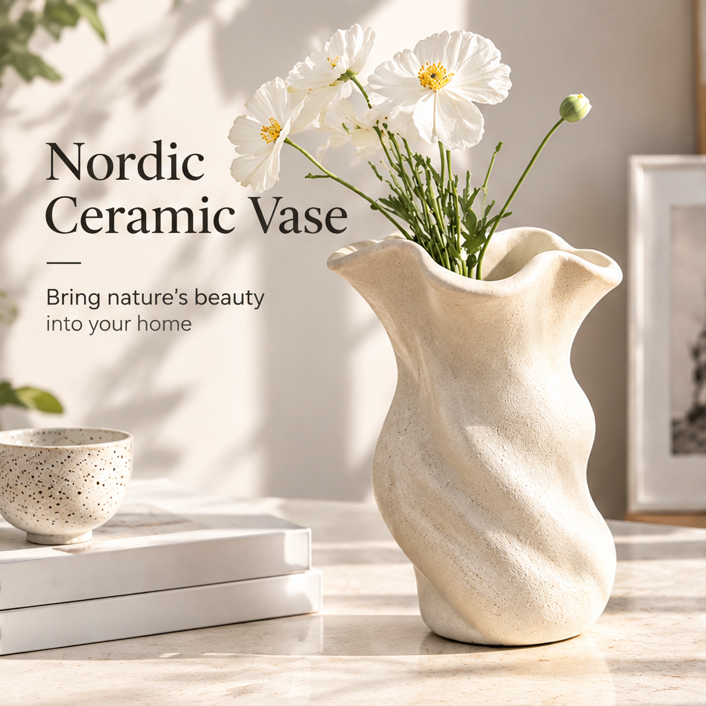 NOVALYXY Twisted Organic Ceramic Vase