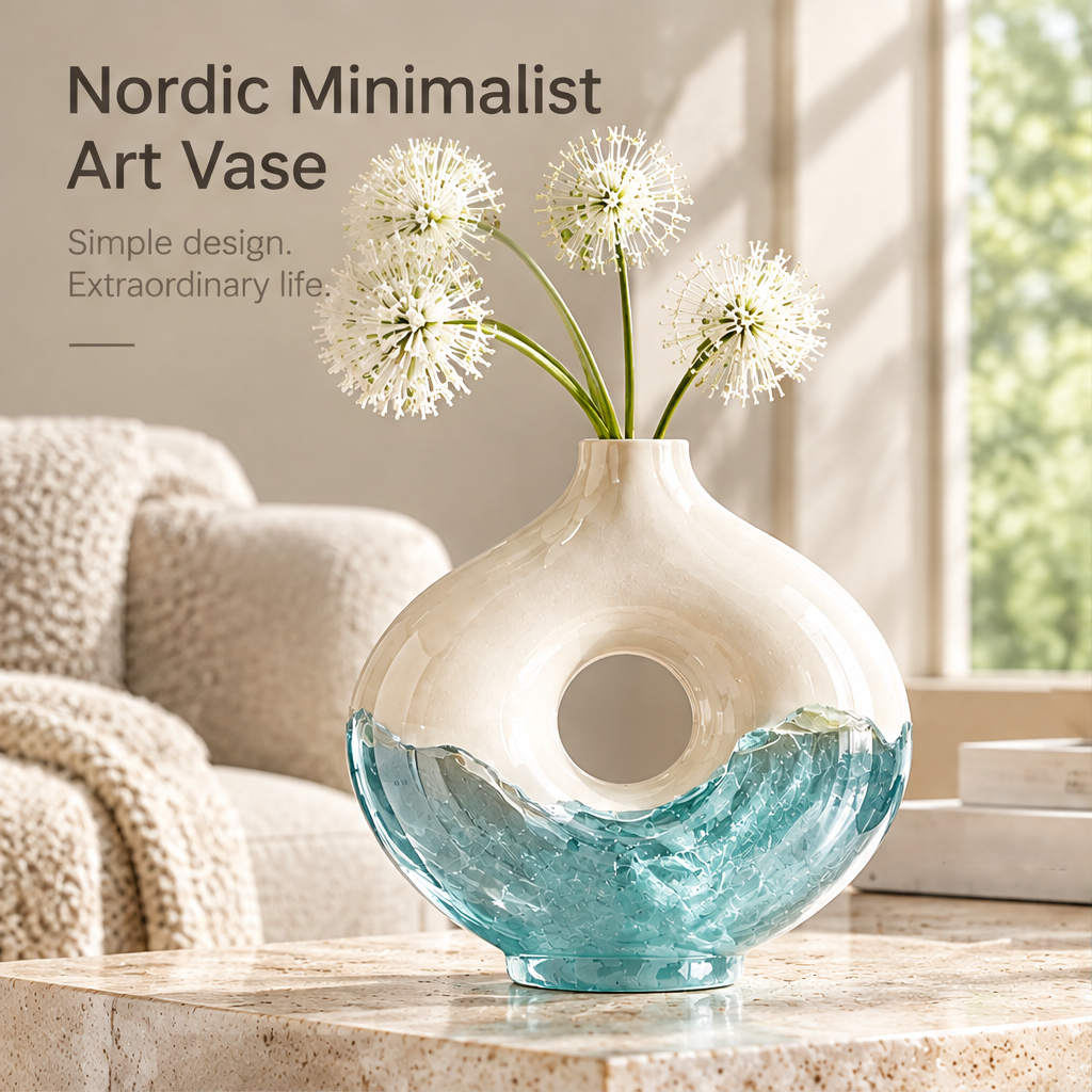 NOVALYXY Resin Donut Wave Art Vase