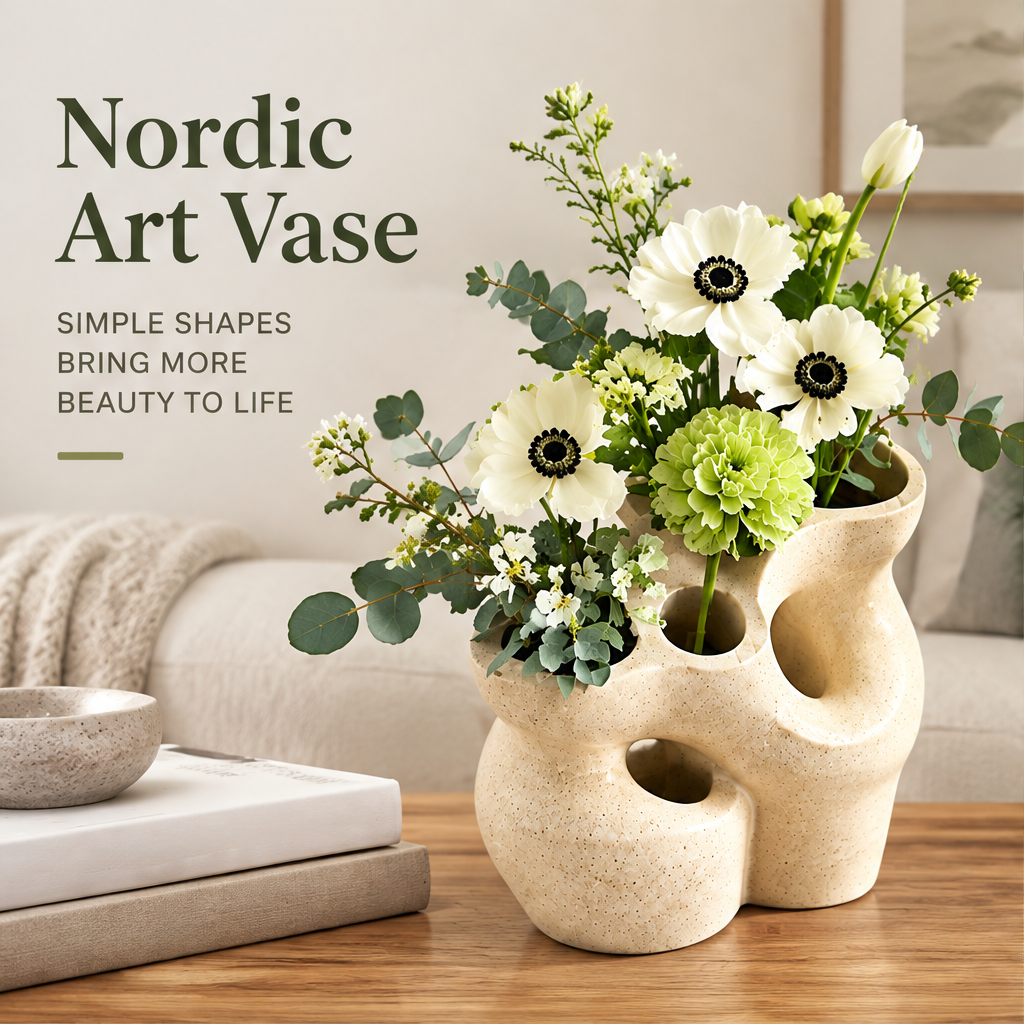 NOVALYXY Nordic Speckled Resin Art Vase