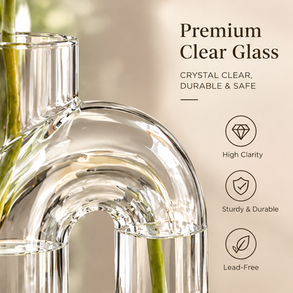 NOVALYXY Arch Geometric Clear Glass Vase