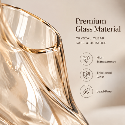 NOVALYXY Modern Curved Glass Flower Vase