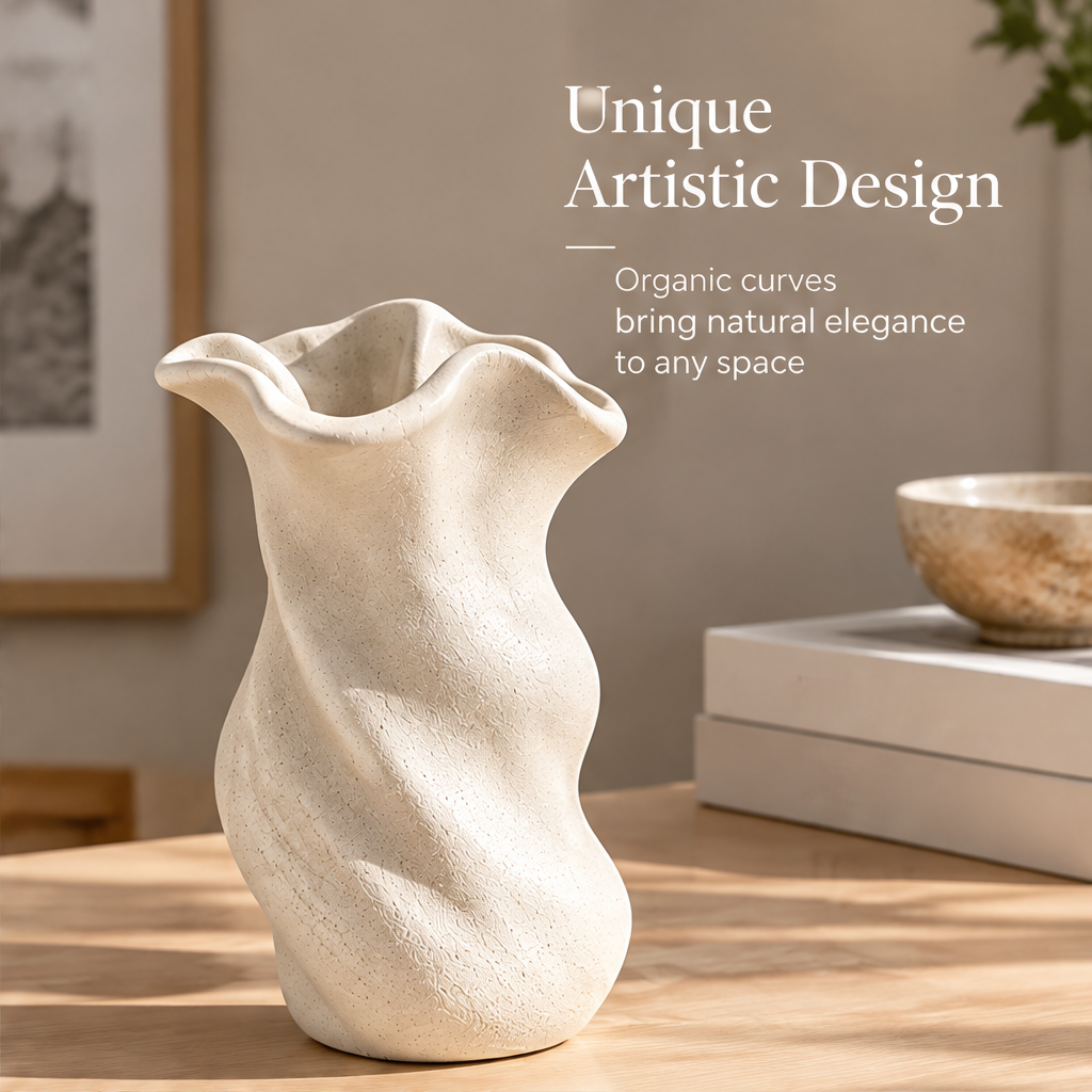 NOVALYXY Twisted Organic Ceramic Vase