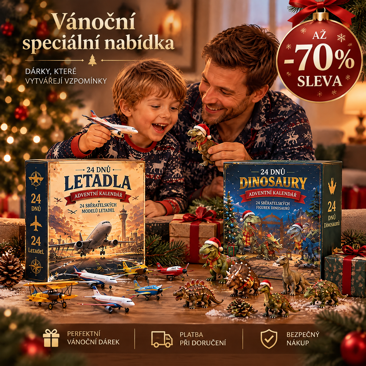 🔥🎄Vánoční Dobrodružství: ✈️24 Dní Překvapení – Letecká Flotila & Jurská Expedice🎁