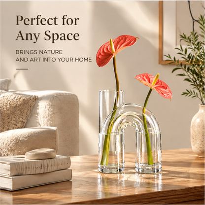 NOVALYXY Arch Geometric Clear Glass Vase