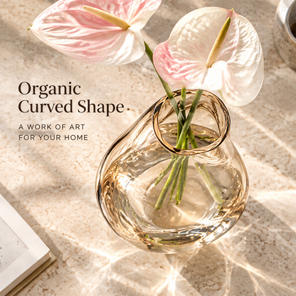 NOVALYXY Modern Curved Glass Flower Vase