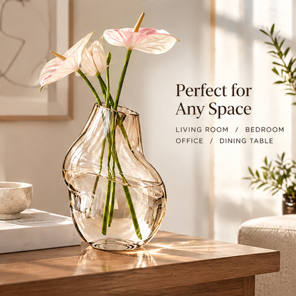 NOVALYXY Modern Curved Glass Flower Vase