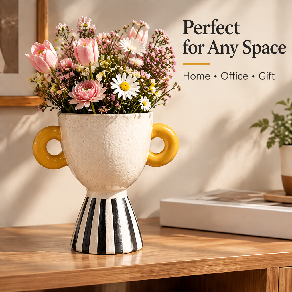 NOVALYXY Artistic Face Ceramic Vase