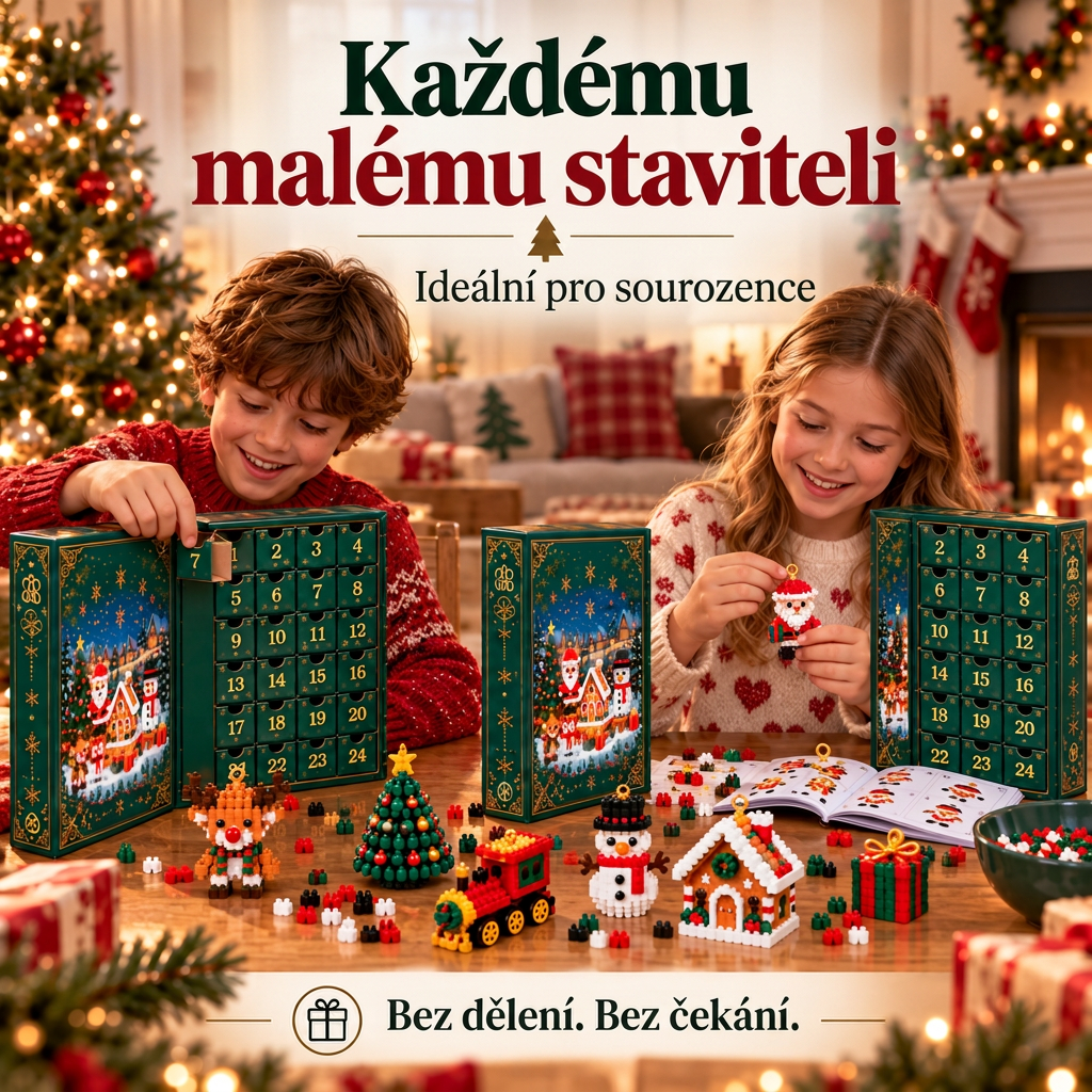 🎅🔥 POSLEDNÍ DEN: 50% SLEVA ❄️ Vánoční stavebnicový adventní kalendář pro celou rodinu! 🌸