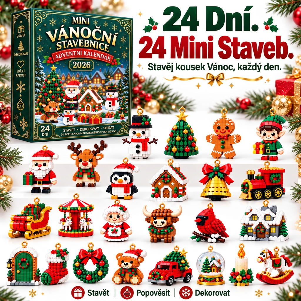 🎅🔥 POSLEDNÍ DEN: 50% SLEVA ❄️ Vánoční stavebnicový adventní kalendář pro celou rodinu!💮