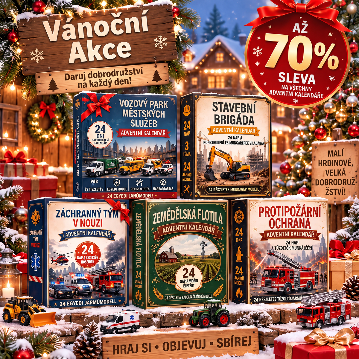 🔥 AKCE KONČÍ: UŠETŘETE 50 % - 🎁 24denní adventní kalendář s vozidly: 🚒Sestavte si vlastní flotilu 🎗️