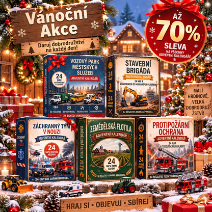 🔥 AKCE KONČÍ: UŠETŘETE 50 % - 🎁 24denní adventní kalendář s vozidly: 🚒 Sestavte si vlastní flotilu🚒